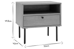 Miliboo Table De Chevet-Table de chevet avec rangements finition bois clair chêne et métal noir L50 cm PERNELLE
