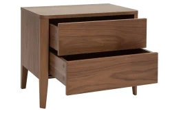 Miliboo Table De Chevet-Table de chevet avec rangements 2 tiroirs bois foncé noyer L60 cm BENJA