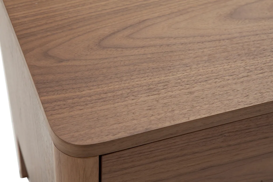 Miliboo Table De Chevet-Table de chevet avec rangements 2 tiroirs bois foncé noyer L60 cm BENJA