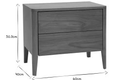 Miliboo Table De Chevet-Table de chevet avec rangements 2 tiroirs bois foncé noyer L60 cm BENJA