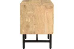 Miliboo Table De Chevet-Table de chevet avec rangements bois manguier massif gravé et métal noir L40 cm MORISSON
