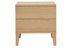 Miliboo Table De Chevet-Table de chevet avec rangements 2 tiroirs scandinave bois clair chêne L50 cm FREDDY