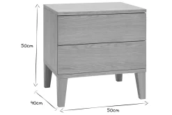 Miliboo Table De Chevet-Table de chevet avec rangements 2 tiroirs scandinave bois clair chêne L50 cm FREDDY