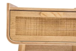 Miliboo Table De Chevet-Table de chevet avec tiroir en bois clair frêne et cannage rotin L50 cm ATHÈNE