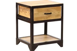 Miliboo Table De Chevet-Table de chevet avec tiroir industrielle en bois manguier massif INDUSTRIA