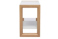 Miliboo Table De Chevet-Table de chevet blanc et bois clair frêne massif L55 cm ARMEL
