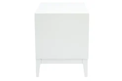 Miliboo Table De Chevet-Table de chevet blanche mat et métal doré avec rangements L60 cm GIANA