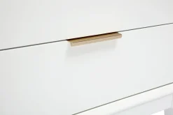 Miliboo Table De Chevet-Table de chevet blanche mat et métal doré avec rangements L60 cm GIANA