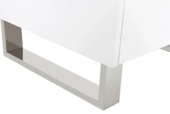 Miliboo Table De Chevet-Table de chevet design blanc laqué et métal chromé L45 cm HALIFAX