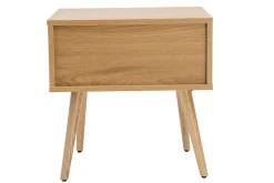 Miliboo Table De Chevet-Table de chevet finition bois clair, cannage rotin et métal noir L50 cm MANILLE