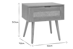 Miliboo Table De Chevet-Table de chevet finition bois clair, cannage rotin et métal noir L50 cm MANILLE