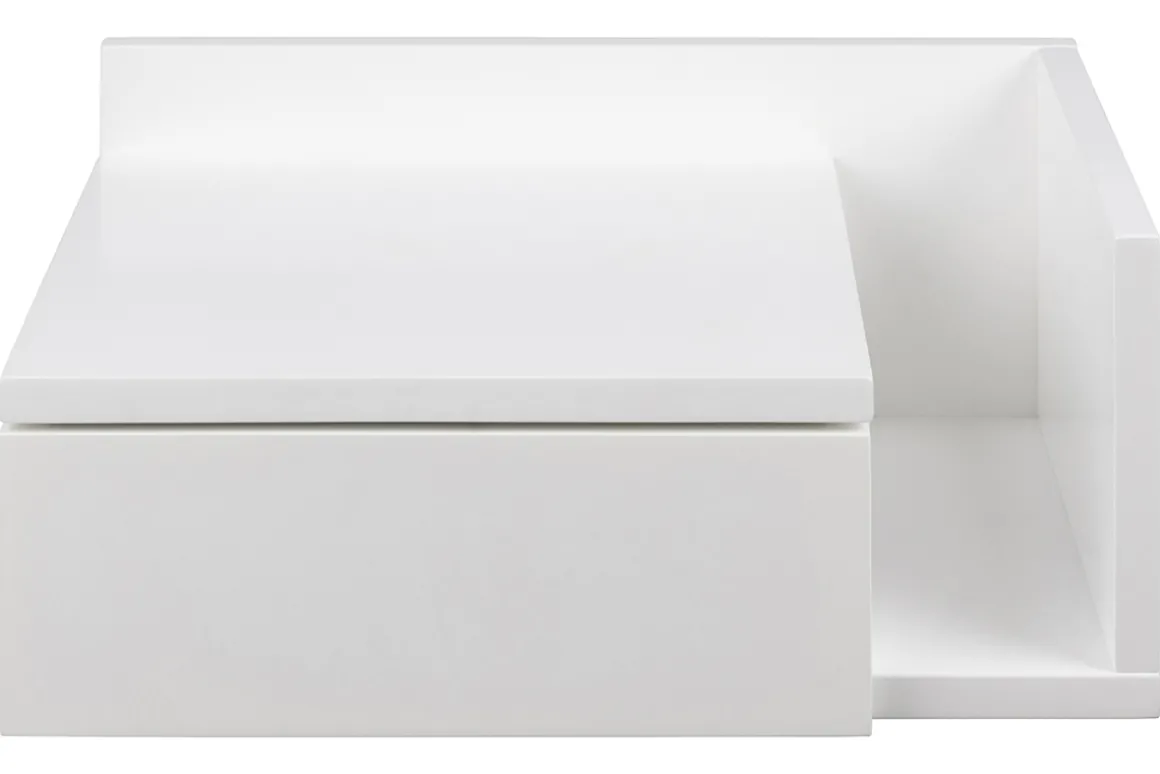 Miliboo Table De Chevet-Table de chevet murale blanche avec tiroir L40 cm NASTY