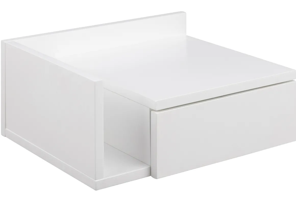 Miliboo Table De Chevet-Table de chevet murale blanche avec tiroir L40 cm NASTY