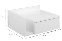 Miliboo Table De Chevet-Table de chevet murale blanche avec tiroir L40 cm NASTY