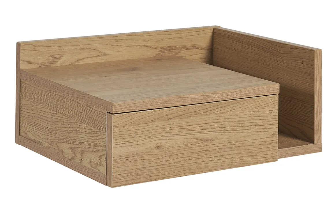 Miliboo Table De Chevet-Table de chevet murale finition bois chêne clair avec tiroir L40 cm NASTY