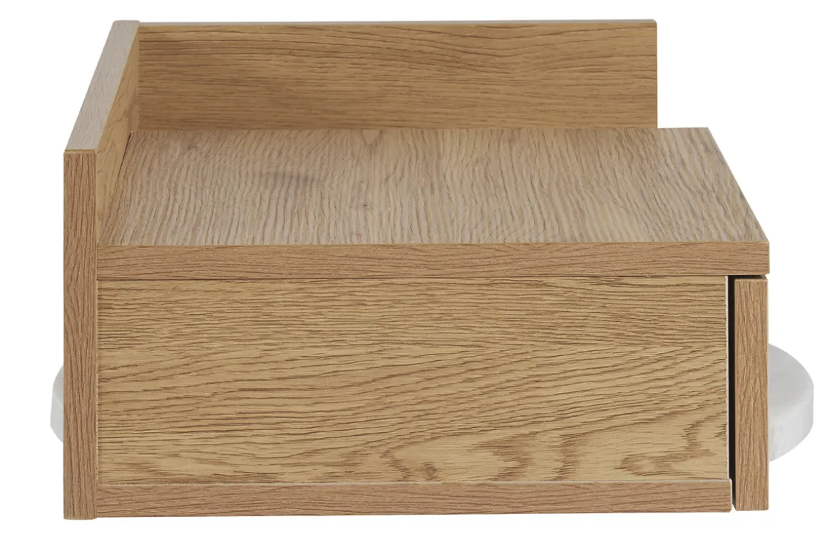 Miliboo Table De Chevet-Table de chevet murale finition bois chêne clair avec tiroir L40 cm NASTY