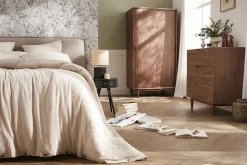 Miliboo Table De Chevet-Table de chevet ronde avec tiroir bois et métal noir D41 cm KORAL