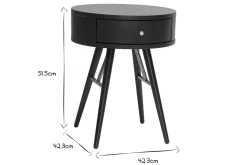 Miliboo Table De Chevet-Table de chevet ronde avec tiroir bois et métal noir D41 cm KORAL