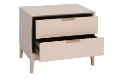 Miliboo Table De Chevet-Table de chevet rose poudré et métal doré avec rangements L60 cm GIANA