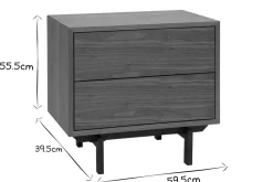 Miliboo Table De Chevet-Table de chevet vintage bois foncé noyer et métal L60 cm MANNY