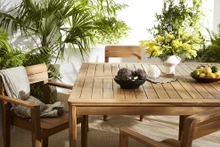 Miliboo Table De Jardin-Table de jardin carrée en bois massif L147 cm AKIS