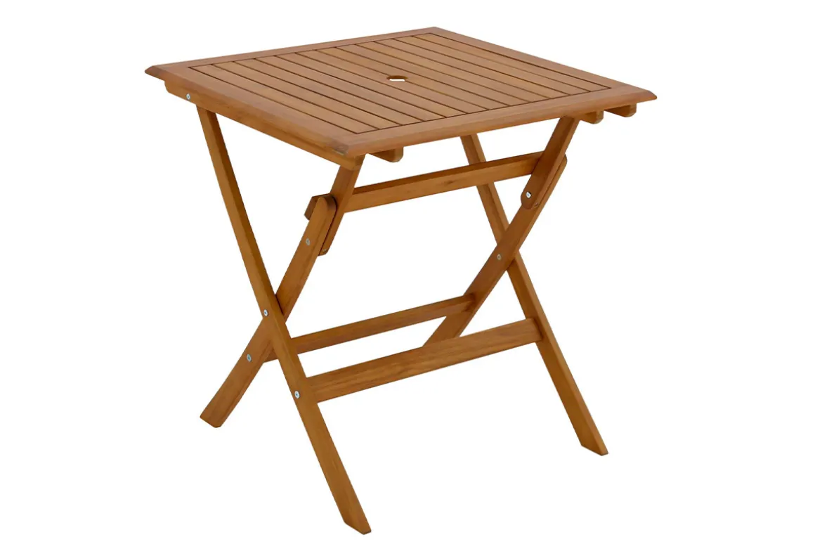 Miliboo Table De Jardin-Table de jardin carrée pliante en bois massif L70 cm FUEGO