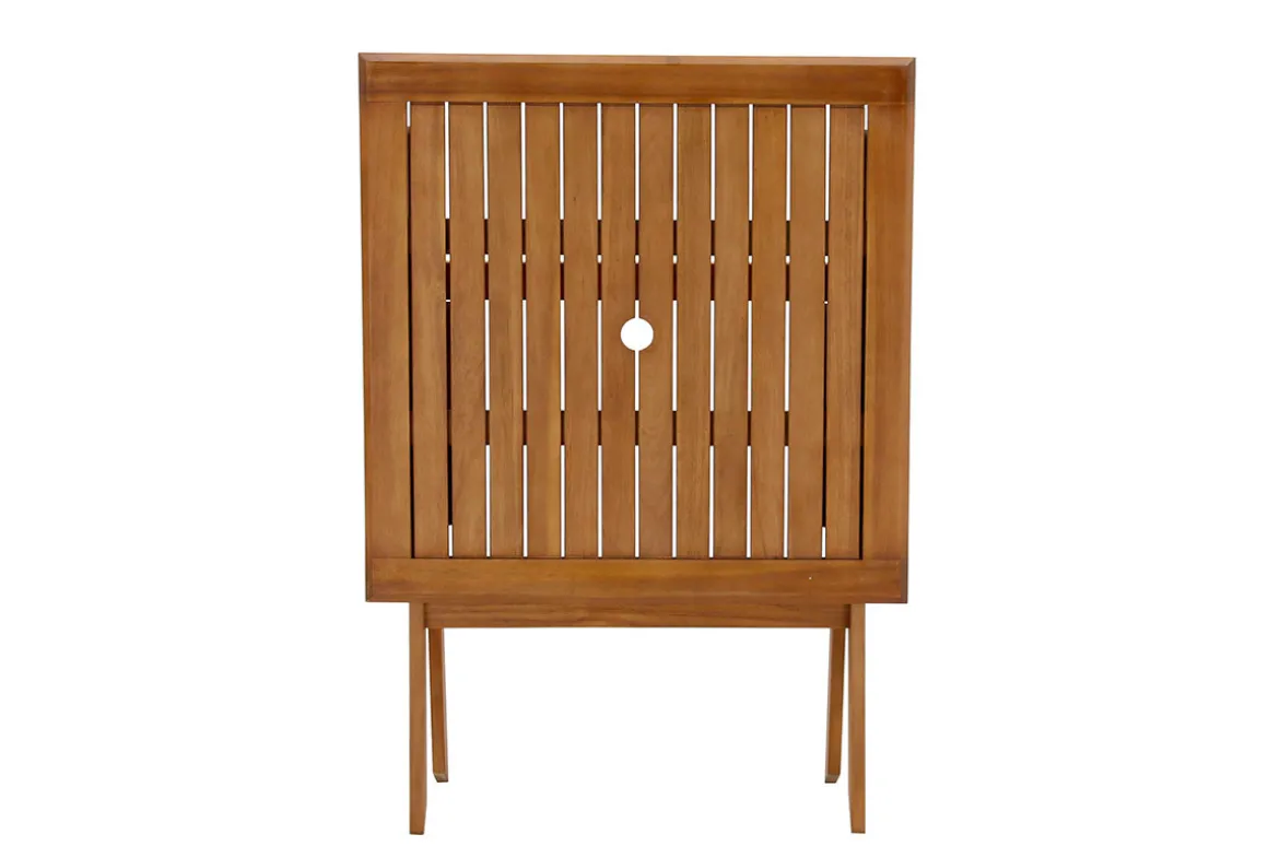 Miliboo Table De Jardin-Table de jardin carrée pliante en bois massif L70 cm FUEGO