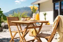 Miliboo Table De Jardin-Table de jardin carrée pliante en bois massif L70 cm FUEGO