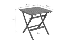 Miliboo Table De Jardin-Table de jardin carrée pliante en bois massif L70 cm FUEGO