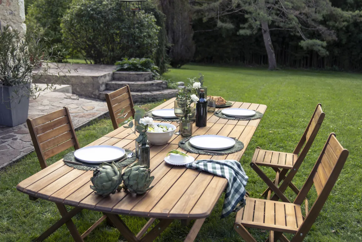 Miliboo Table De Jardin-Table de jardin extensible rectangulaire en bois massif L160-210 cm CANOPEE