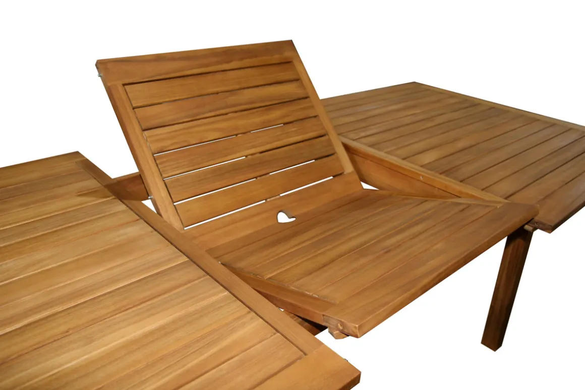 Miliboo Table De Jardin-Table de jardin extensible rallonges intégrées en bois massif L180-240 cm MAYEL