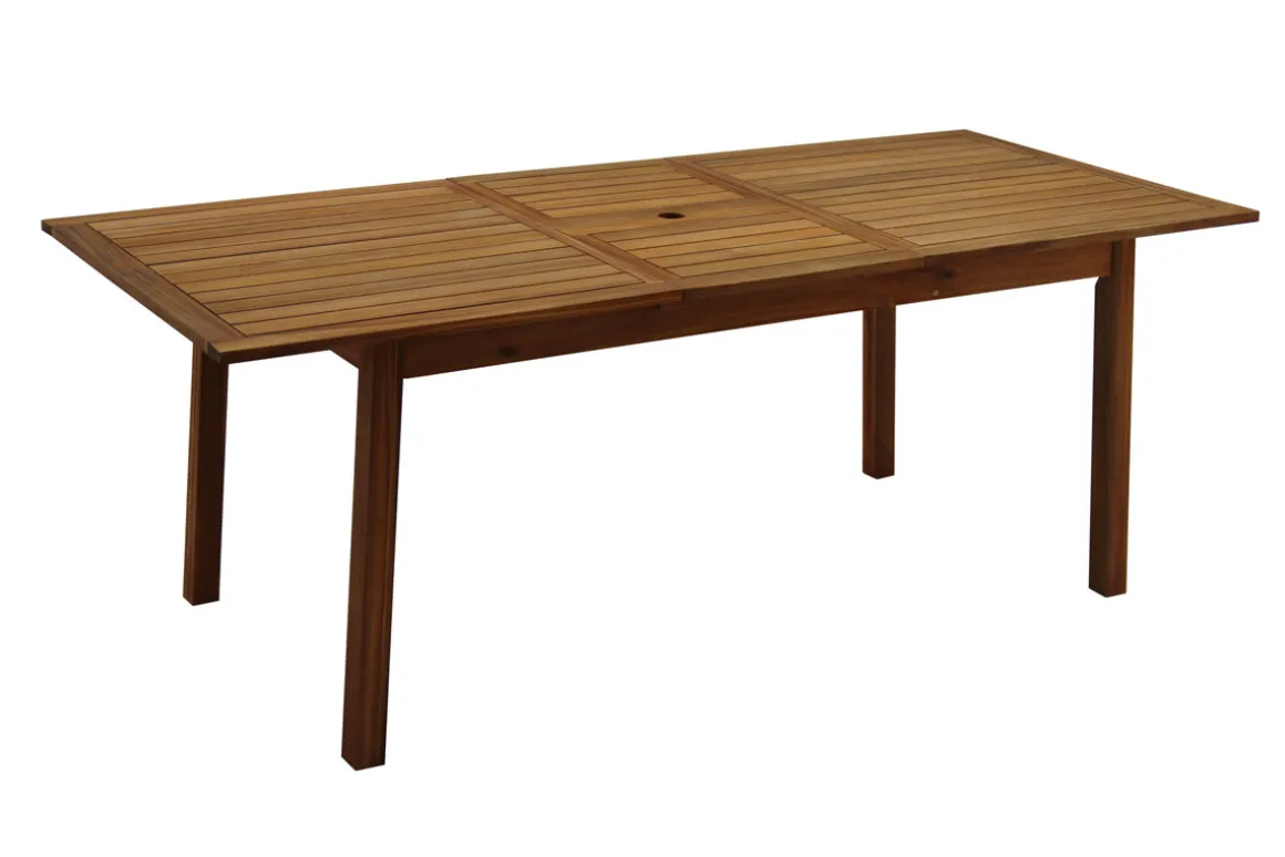Miliboo Table De Jardin-Table de jardin extensible rallonges intégrées en bois massif L160-210 cm MAYEL