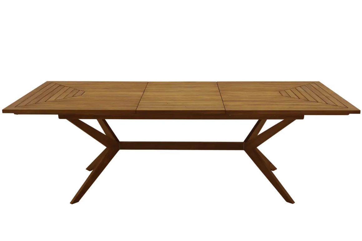 Miliboo Table De Jardin-Table de jardin extensible rallonges intégrées en bois massif L180-240 cm SANTO