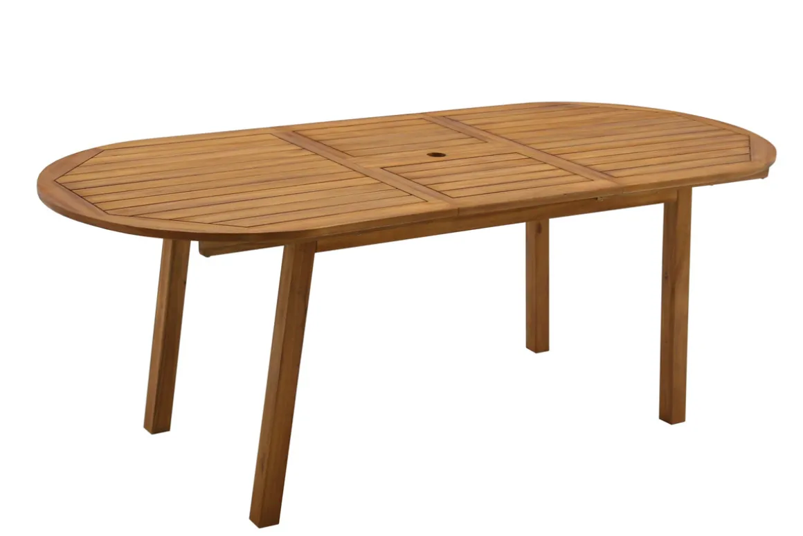 Miliboo Table De Jardin-Table de jardin extensible rallonges intégrées en bois massif L160-210 cm MAYEL