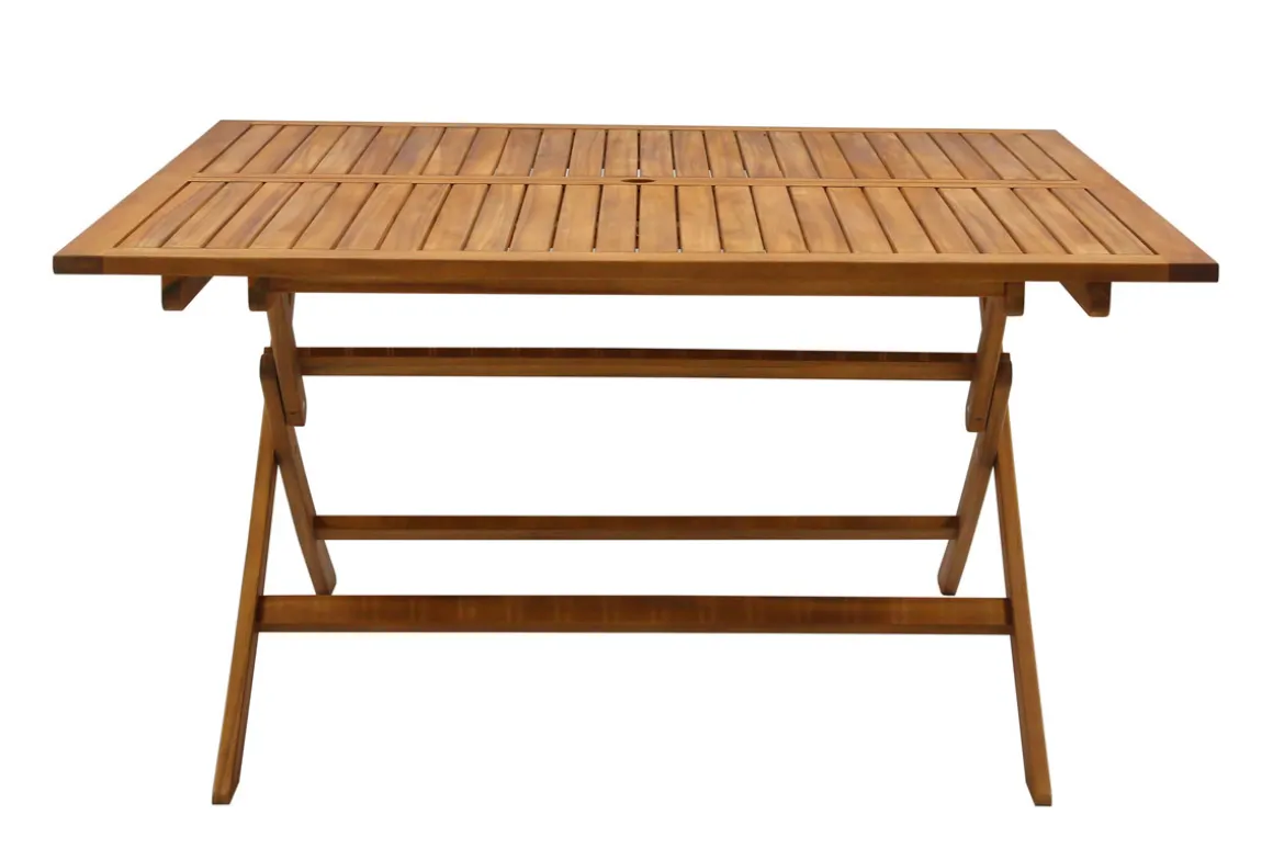 Miliboo Table De Jardin-Table de jardin pliante carrée en bois massif L140 cm SANTIAGO