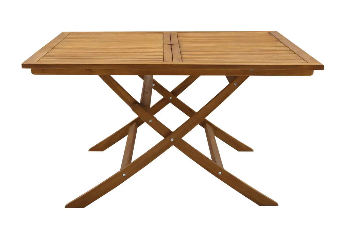 Miliboo Table De Jardin-Table de jardin pliante carrée en bois massif L140 cm SANTIAGO