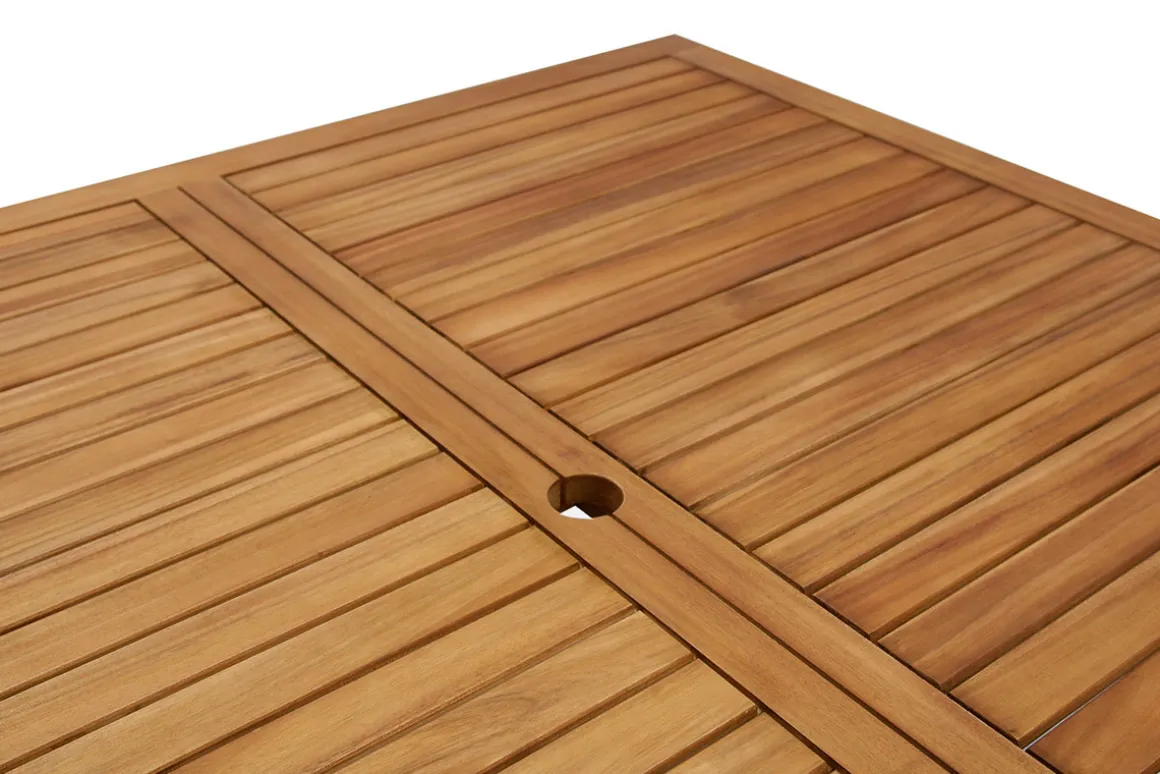 Miliboo Table De Jardin-Table de jardin pliante carrée en bois massif L140 cm SANTIAGO