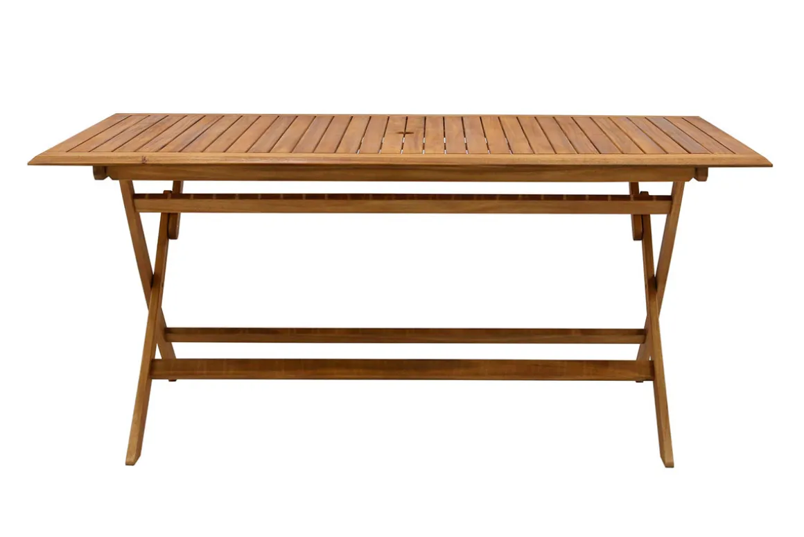 Miliboo Table De Jardin-Table de jardin pliante rectangulaire en bois massif L170 cm SANTIAGO