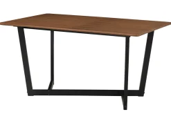 Miliboo Table À Manger Fixe-Table design rectangulaire noyer et bois teinté noir L150 cm KOUK