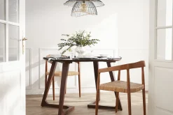 Miliboo Table À Manger Fixe-Table design ronde en bois massif L115 cm BANDOL