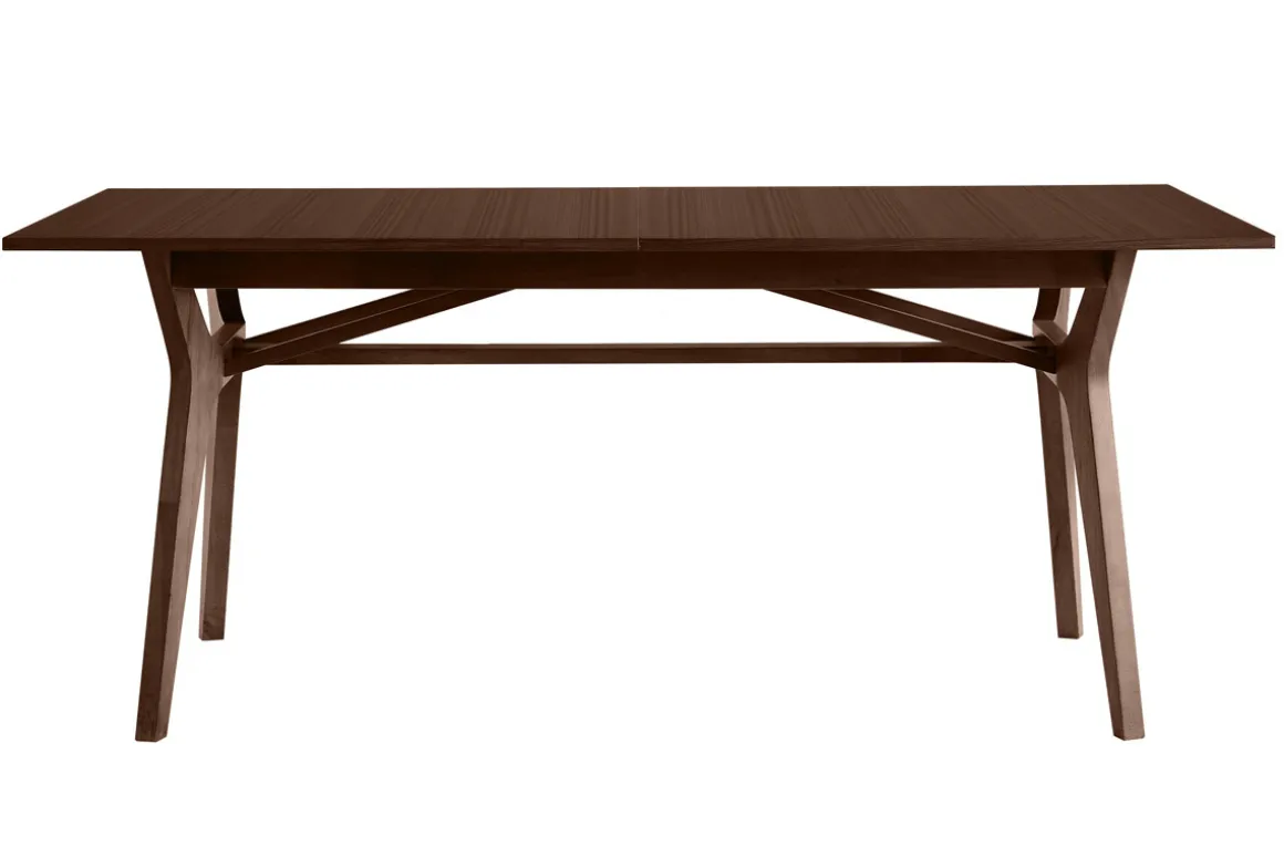 Miliboo Table Extensible-Table extensible rallonges intégrées rectangulaire bois foncé noyer L180-220 cm FOSTER