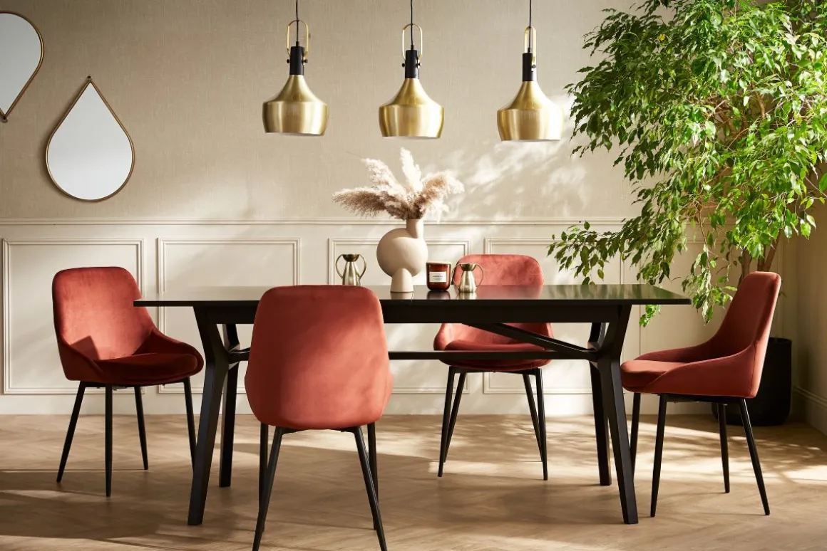 Miliboo Table Extensible-Table extensible rallonges intégrées rectangulaire bois foncé noyer L180-220 cm FOSTER