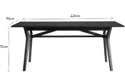 Miliboo Table Extensible-Table extensible rallonges intégrées rectangulaire bois foncé noyer L180-220 cm FOSTER