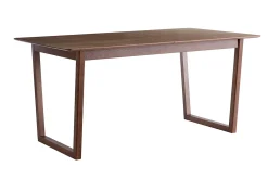 Miliboo Table Extensible-Table extensible rallonges intégrées rectangulaire en bois foncé noyer L160-240 cm LAHO