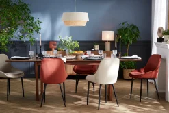 Miliboo Table Extensible-Table extensible rallonges intégrées rectangulaire en bois foncé noyer L160-240 cm LAHO