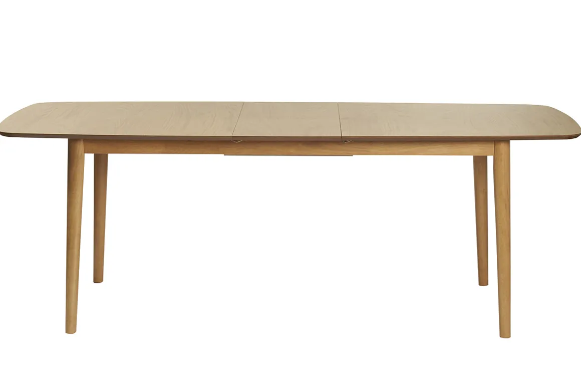 Miliboo Table Extensible-Table extensible rallonges intégrées rectangulaire en bois clair chêne L180-220 cm EGO