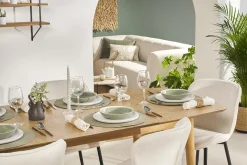 Miliboo Table Extensible-Table extensible rallonges intégrées rectangulaire en bois clair chêne L180-220 cm EGO