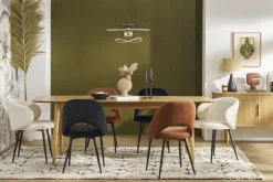 Miliboo Table Extensible-Table extensible rallonges intégrées rectangulaire en bois clair chêne L180-220 cm EGO