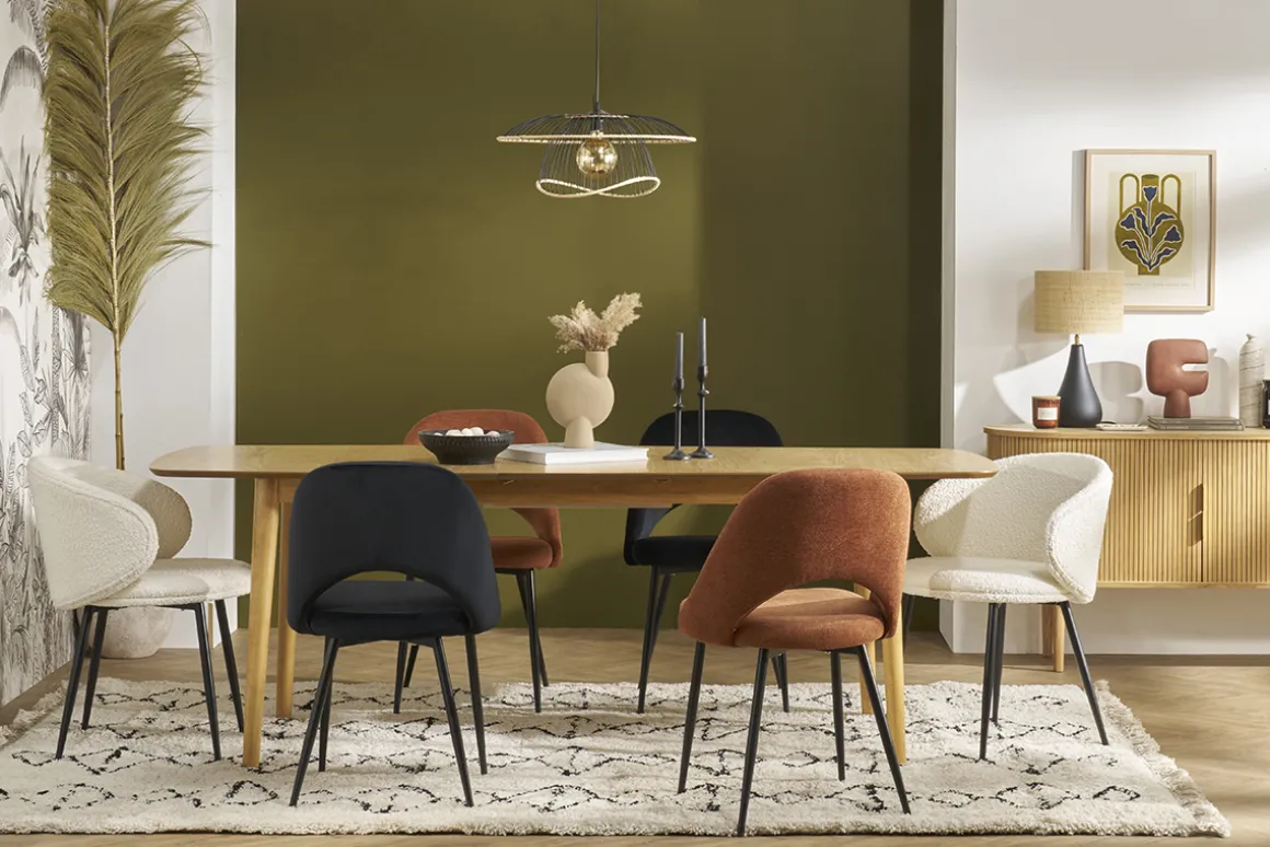 Miliboo Table Extensible-Table extensible rallonges intégrées rectangulaire en bois clair chêne L180-220 cm EGO