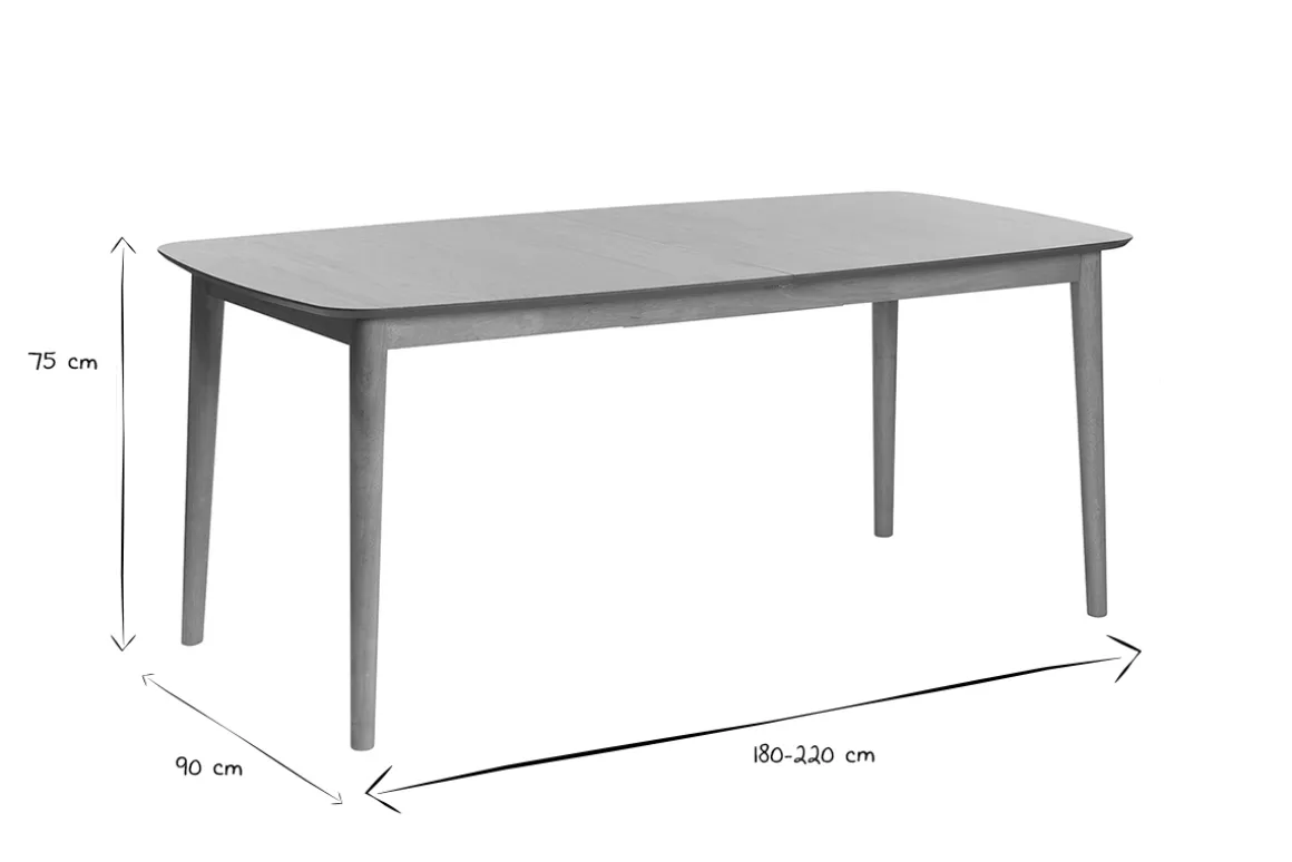 Miliboo Table Extensible-Table extensible rallonges intégrées rectangulaire en bois clair chêne L180-220 cm EGO